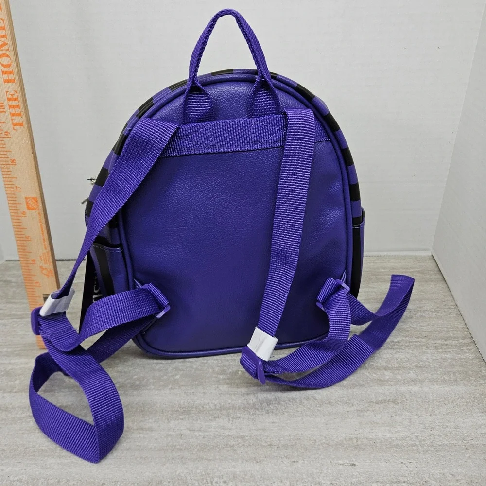Wednesday Addams‎ Nevermore Academy Mini Backpack Purple Black Striped Kids Bag